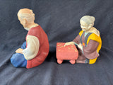 Pair Of Sato Hakata Style Japanese Dolls Hand Painted *Read Description*