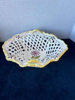 Small Floral Lattice Pottery Basket