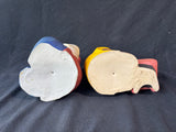 Pair Of Sato Hakata Style Japanese Dolls Hand Painted *Read Description*