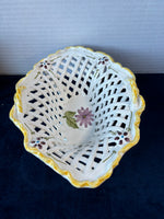 Small Floral Lattice Pottery Basket