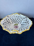 Small Floral Lattice Pottery Basket