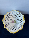 Small Floral Lattice Pottery Basket