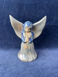 Beaumont Brothers Pottery Cobalt Blue Salt Glaze Xmas Angel Figurine *Read Description*