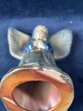 Beaumont Brothers Pottery Cobalt Blue Salt Glaze Xmas Angel Figurine *Read Description*