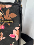 Spartina 449 Verdier Sunset Purse Shoulder Bag Black Pink Floral Linen *Read Description*