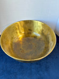 Asian Inspired Large Etched Brass Serving Bowl