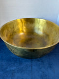 Asian Inspired Large Etched Brass Serving Bowl