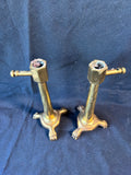 Pair Of Vintage Brass Claw Foot Candleholders