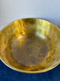 Asian Inspired Large Etched Brass Serving Bowl