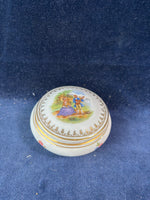 Limoges France Courting Couple Porcelain Trinket Box