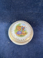 Limoges France Courting Couple Porcelain Trinket Box