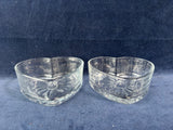 Pair Of Heart Shaped Glass Bowls