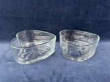 Pair Of Heart Shaped Glass Bowls