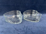 Pair Of Heart Shaped Glass Bowls