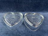 Pair Of Heart Shaped Glass Bowls