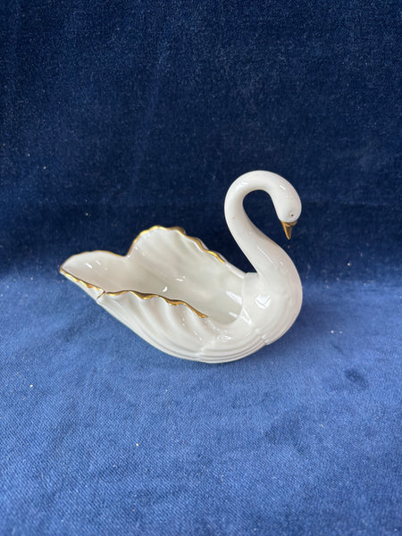 Lenox Swan Trinket Dish with 24K Gold Trim