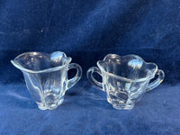 Clear Glass Creamer & Sugar Bowl Set