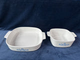 Pair of Corning Ware "Blue Cornflower" Casserole Dishes