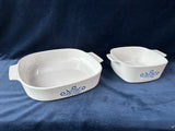 Pair of Corning Ware "Blue Cornflower" Casserole Dishes