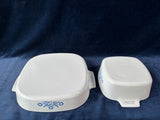 Pair of Corning Ware "Blue Cornflower" Casserole Dishes