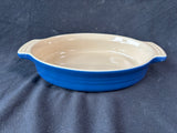 Le Creuset Ceramic Oval Blue Handled Casserole Bake Dish