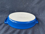 Le Creuset Ceramic Oval Blue Handled Casserole Bake Dish