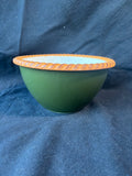 French Pilivite Porcelain A Feu Deep Sided Dish/Bowl Deep Green