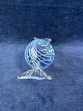 Hand Blown Art Glass Wrapped Candy Piece Paperweight Blue Swirl *Read Description*