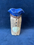 Blue Heron Lace Impressed Bud Vase Pottery