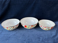 Set Of 3 Enamelware Mixing Bowls