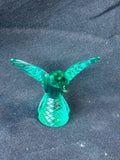Murano Glass Teal Green Hummingbird Figurine