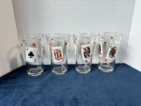 Set of 4 Playing Card Drinking Glasses