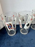 Set of 4 Playing Card Drinking Glasses