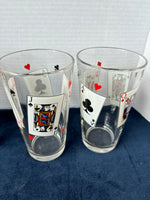 Set of 4 Playing Card Drinking Glasses