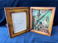Hunting Story 2-Sided Shadow Box Photograph Frame Wood with Metal Latch Closure