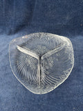 Serving Plate 3 Part Divided Clear Glass