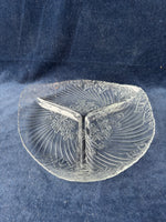 Serving Plate 3 Part Divided Clear Glass