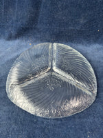 Serving Plate 3 Part Divided Clear Glass