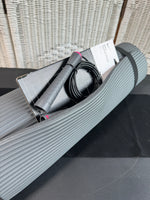 TKO Gray Ribbed Cushioned Yoga Mat with Nike Speed Jump Rope