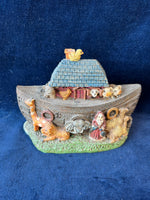 Noah's Ark Figurine Statue With Animals Resin Ceramic Shelf Statue