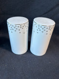 Pair Of Porcelain Snow Flake Salt & Pepper Shakers