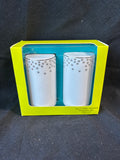 Pair Of Porcelain Snow Flake Salt & Pepper Shakers