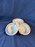 Studio Pottery Art Divided Dish With Handle