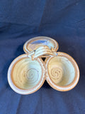 Studio Pottery Art Divided Dish With Handle