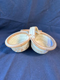 Studio Pottery Art Divided Dish With Handle