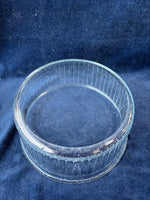 Pair Of Vintage Pyrex Clear Glasses Ribbed Souffle Bowl Baking Dishes