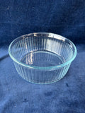 Pair Of Vintage Pyrex Clear Glasses Ribbed Souffle Bowl Baking Dishes