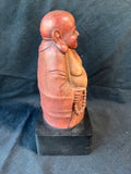 Wooden Laughing Buddha On Stand *Read Description*
