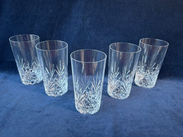 Set Of 5 Highball Cut Glasses