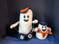Pair Of Halloween Ghosts With Boo Banners